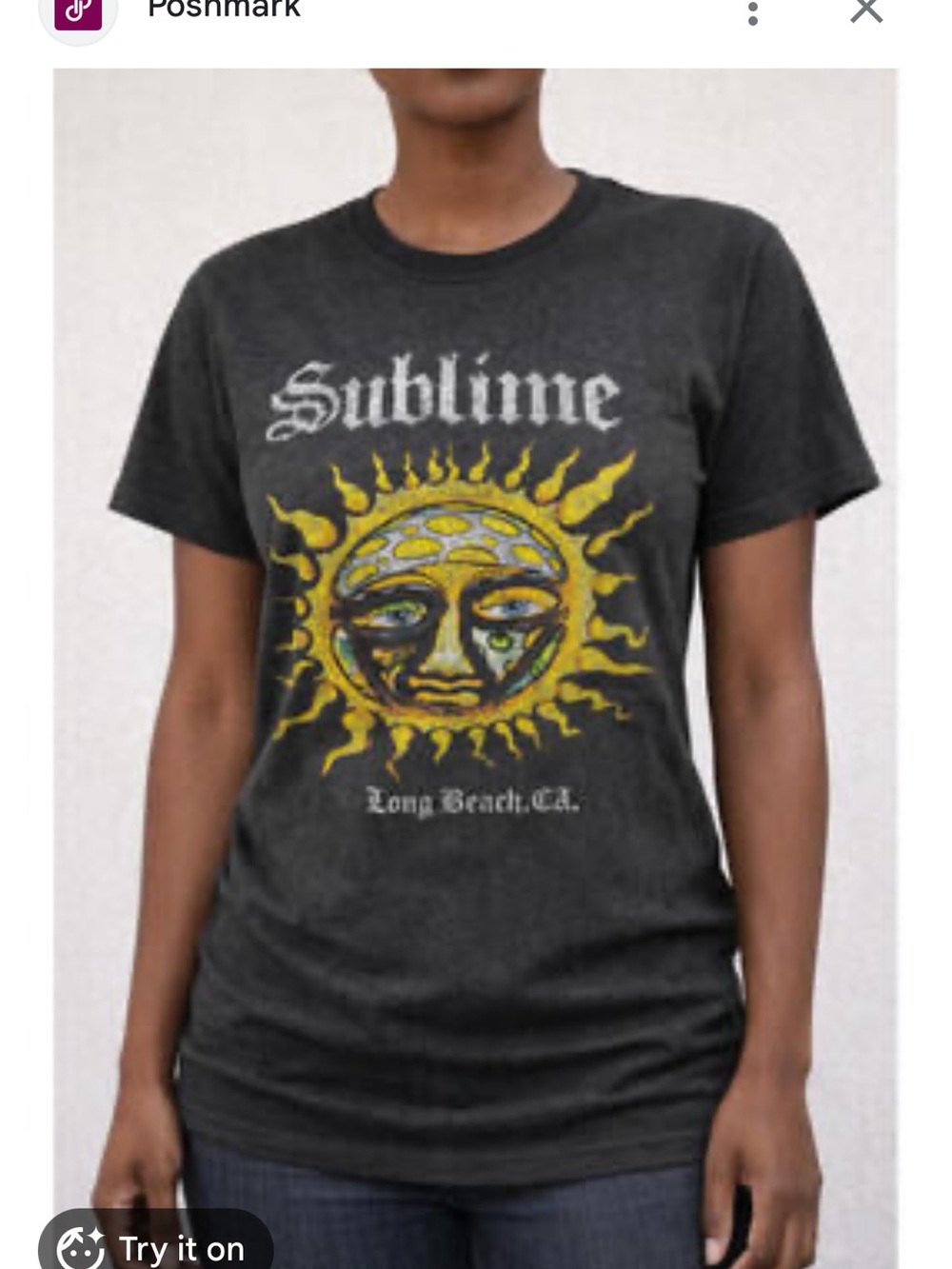 Sublime Long Beach Sun Graphic Tee - Charcoal